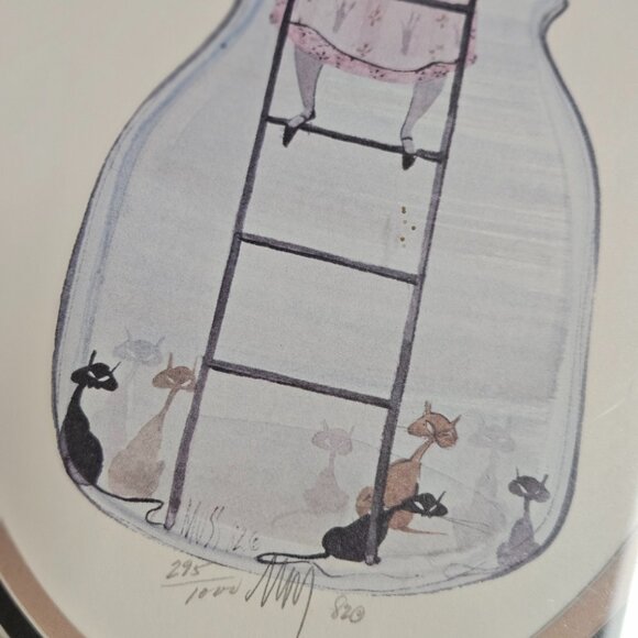 P. Buckley Moss Framed Cats in Jar Print Signed and Numbered 295/1000 - Picture 5 of 9